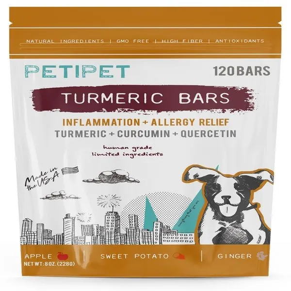 8oz Petipet Tumeric Bars- Inflammation and Allergy Relief - Treat